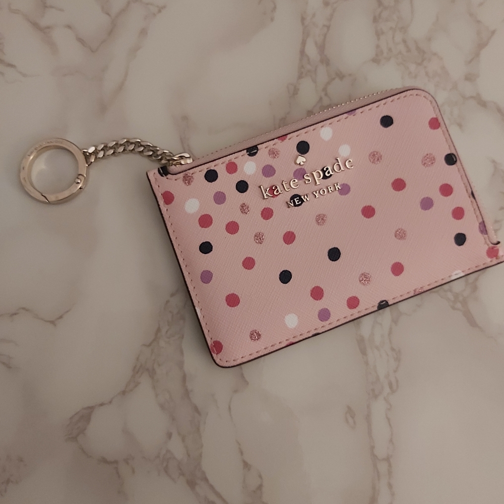 Kate Spade pink dots confetti miniwallet(matching bag avail sep)